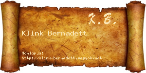 Klink Bernadett névjegykártya